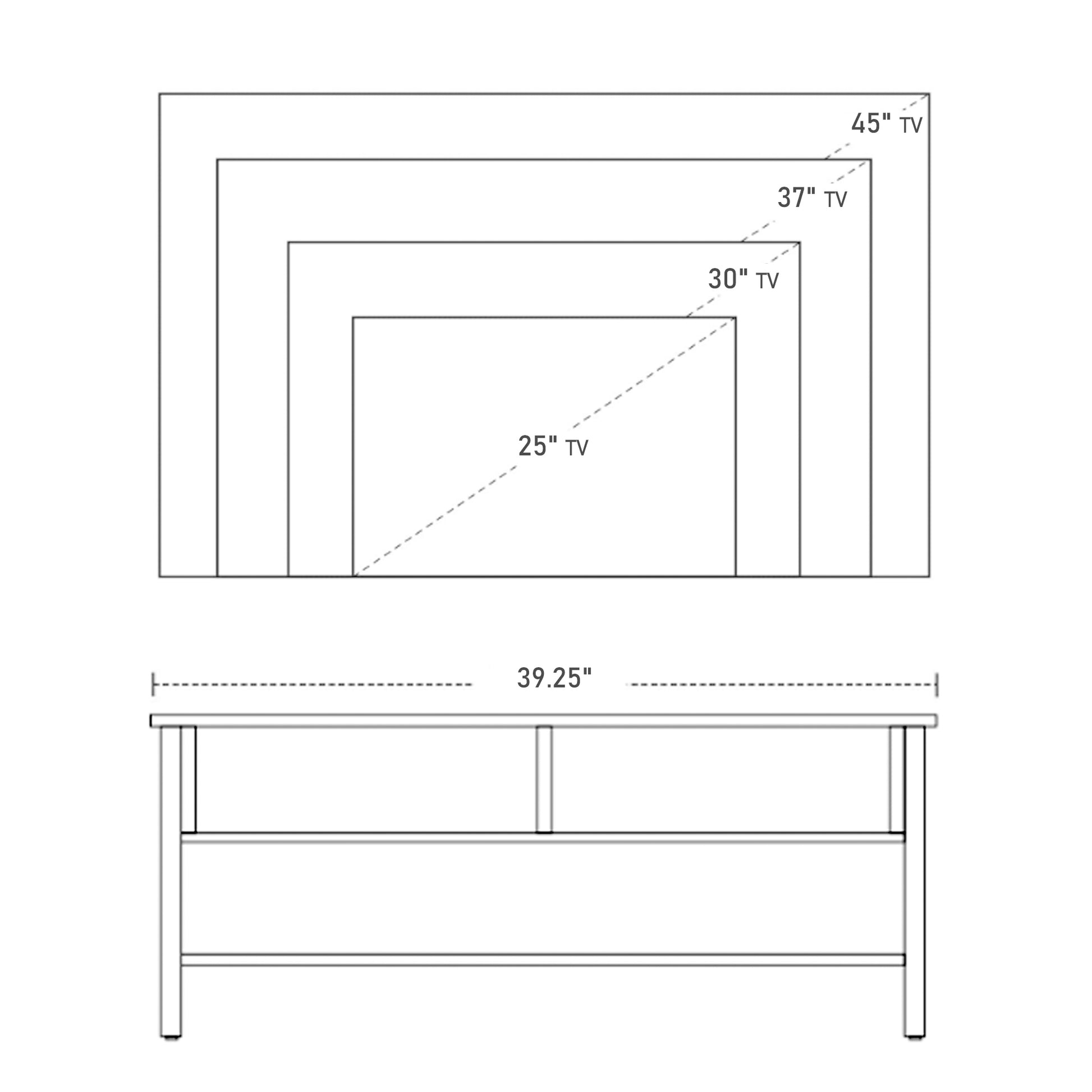 Industrial TV Stand, TV Console Table for TV up to 45'' Flat Screen, Entertainment Center for Living Room, Bedroom, Rust