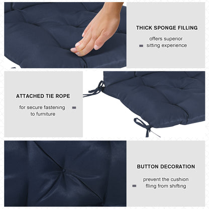 Patio Chair Cushions Set of 2, 39" x 20" x 3" Outdoor Tufted Cushion Set with Ties for Indoor Outdoor Garden Furniture, 