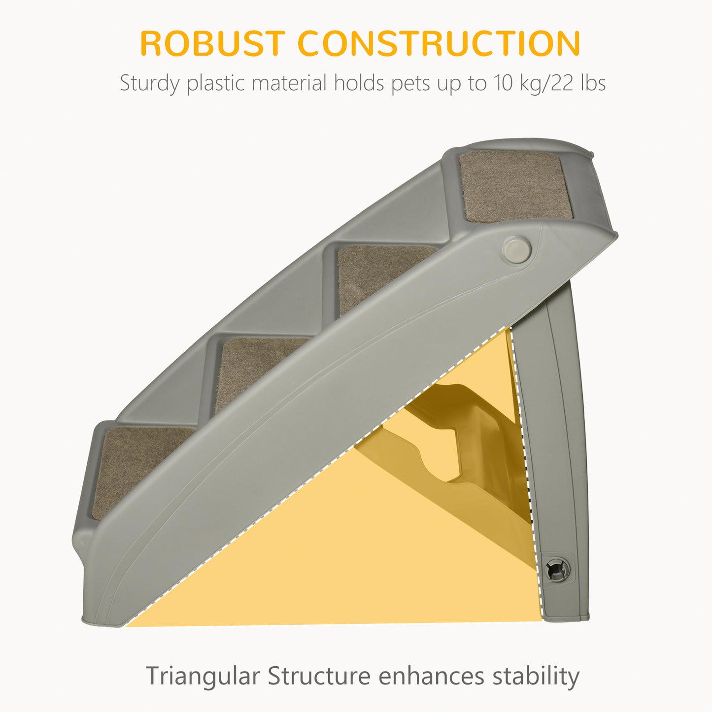 4-Level Portable Dog Stairs, Foldable Dog Steps for Small Dogs, Lightweight Cat Steps, with Nonslip Soft Mats, for High 