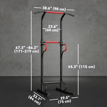 Soozier Power Tower, Pull Up Bar, Dip Station for Home Office Gym Multi-Function Workout Equipment