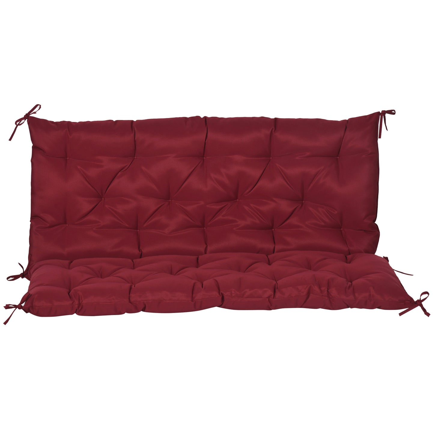 2 Seater Garden Bench Cushion, Soft Thick Outdoor Non-Slip 2 Seater Soft Pad With Backrest for Garden Patio, 47" x 43" x