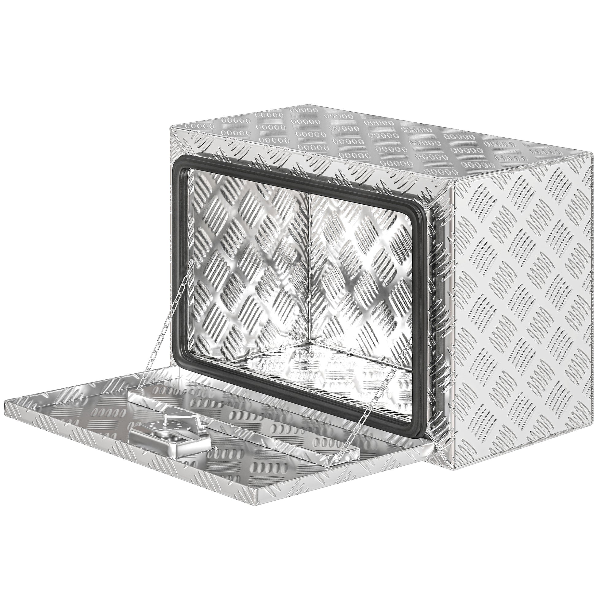 24 Inch Underbody Truck Tool Box, Heavy Duty Aluminum Tool Box, Storage Toolbox Chest Organizer with Lock and Keys