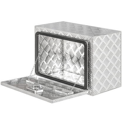 24 Inch Underbody Truck Tool Box, Heavy Duty Aluminum Tool Box, Storage Toolbox Chest Organizer with Lock and Keys