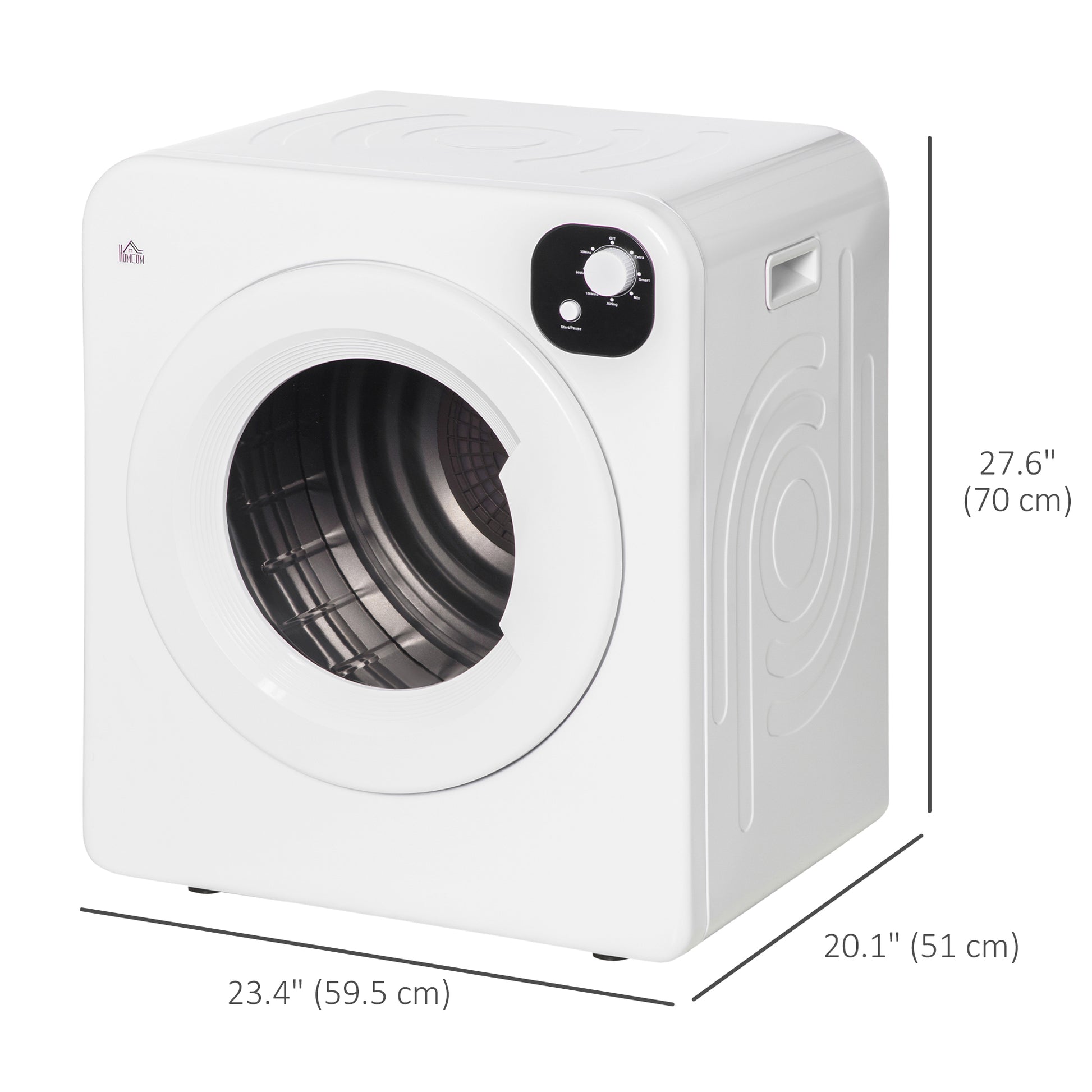 Compact Laundry Dryer Machine, 1300W, 3.22 Cu. Ft. Electric Portable Clothes Dryer with 7 Drying Modes for Apartment or 