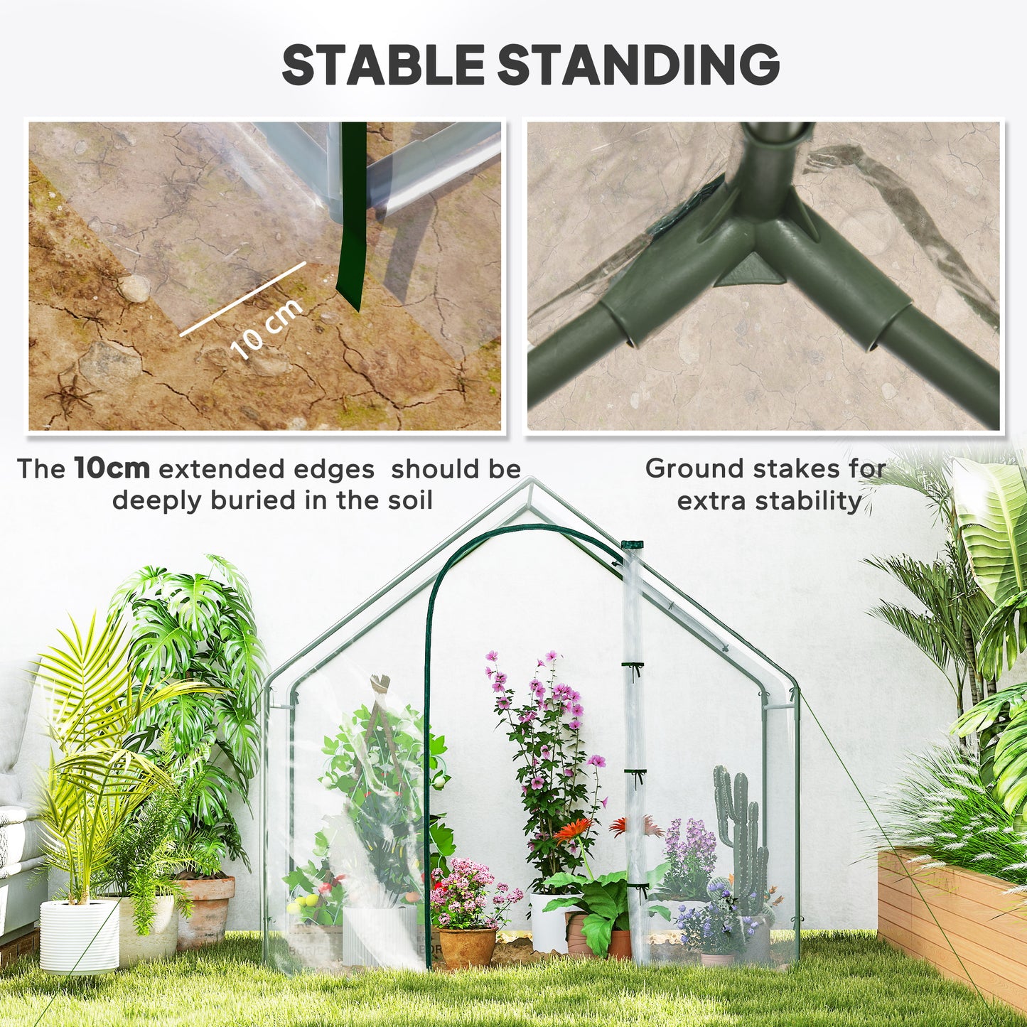 6'x3.3'x5.5' Walk-in Garden Greenhouse with Door and Window, Portable Mini Greenhouse for Plants Flowers Herbs, Steel Ou