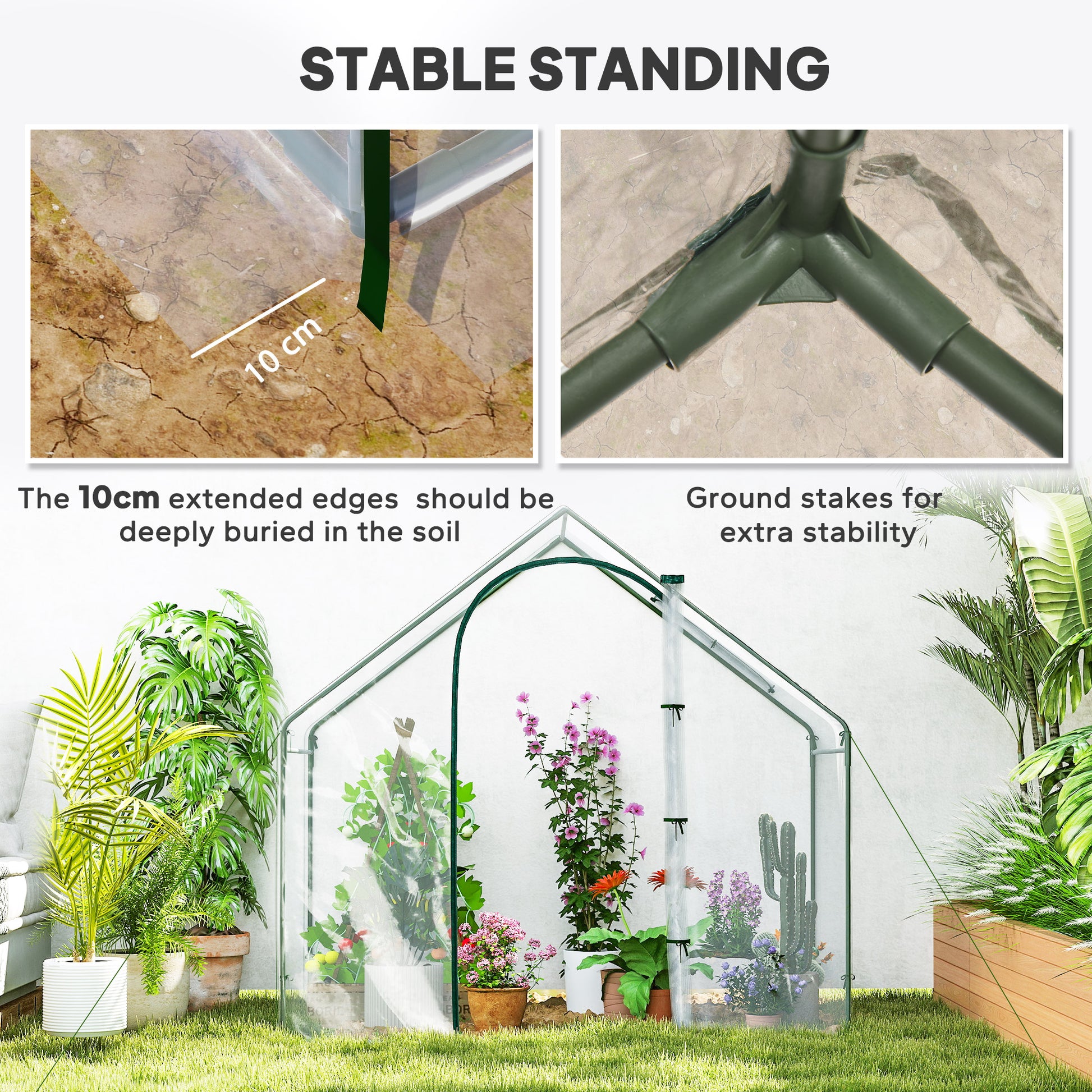 6'x3.3'x5.5' Walk-in Garden Greenhouse with Door and Window, Portable Mini Greenhouse for Plants Flowers Herbs, Steel Ou