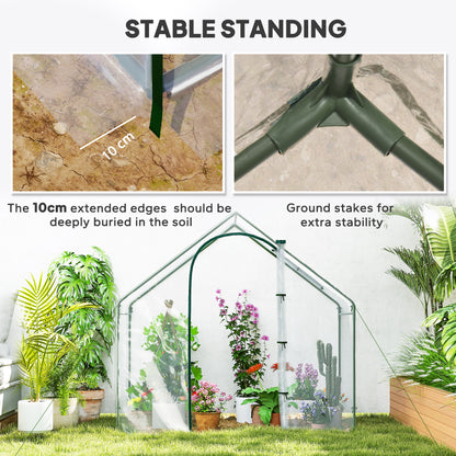6'x3.3'x5.5' Walk-in Garden Greenhouse with Door and Window, Portable Mini Greenhouse for Plants Flowers Herbs, Steel Ou