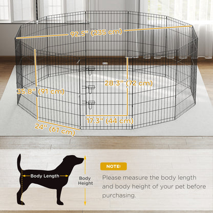 36inch Foldable Metal Exercise Pet Playpen Yard Dog Puppy Kennel Cage 12 Panels