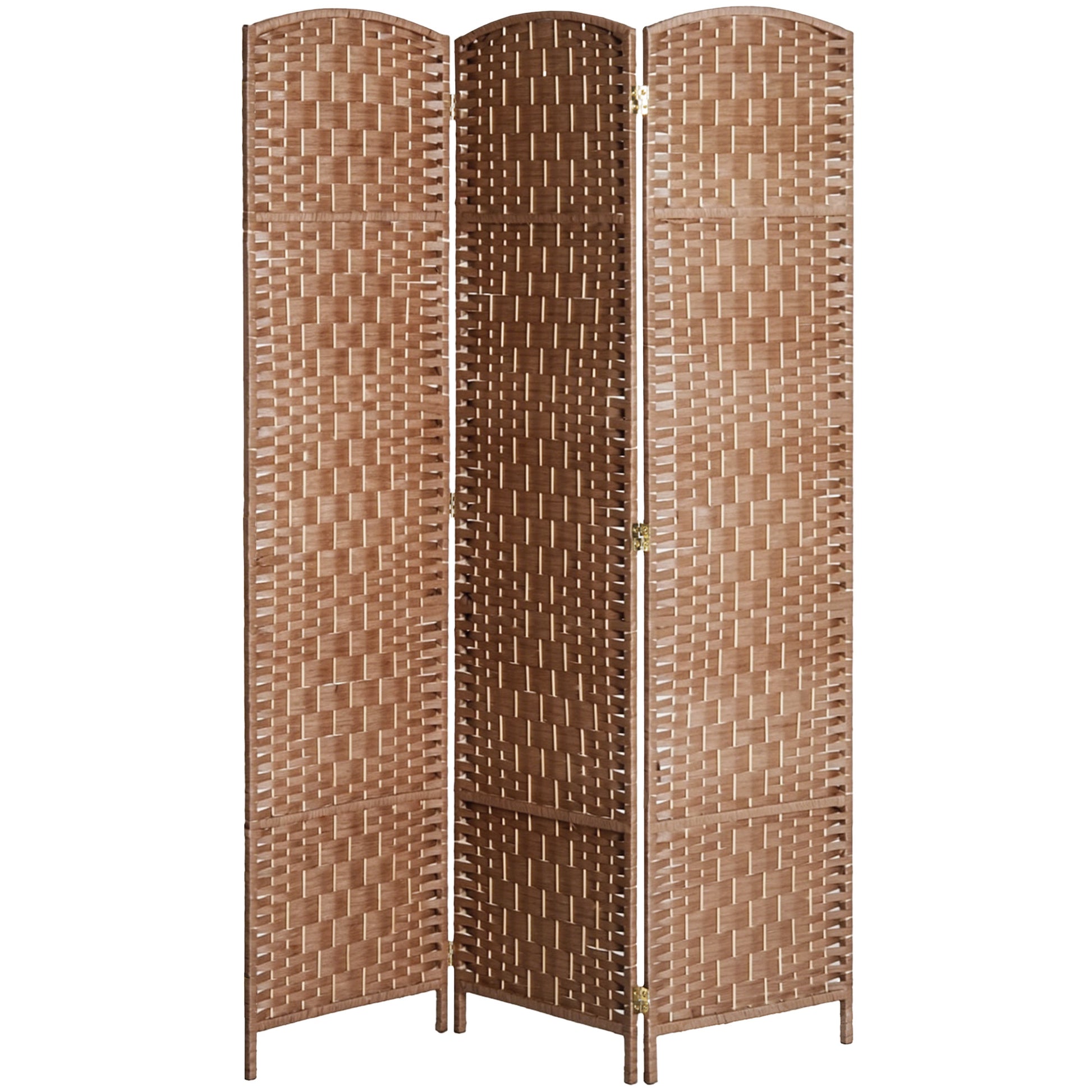 6ft Folding Room Divider, 3 Panel Wall Partition with Wooden Frame for Bedroom, Home Office, Natural