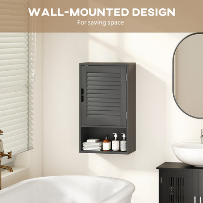 Bathroom Cabinet, Wall Mounted Storage Cabinet with Adjustable Shelves, 40 x 20 x 60 cm, Black
