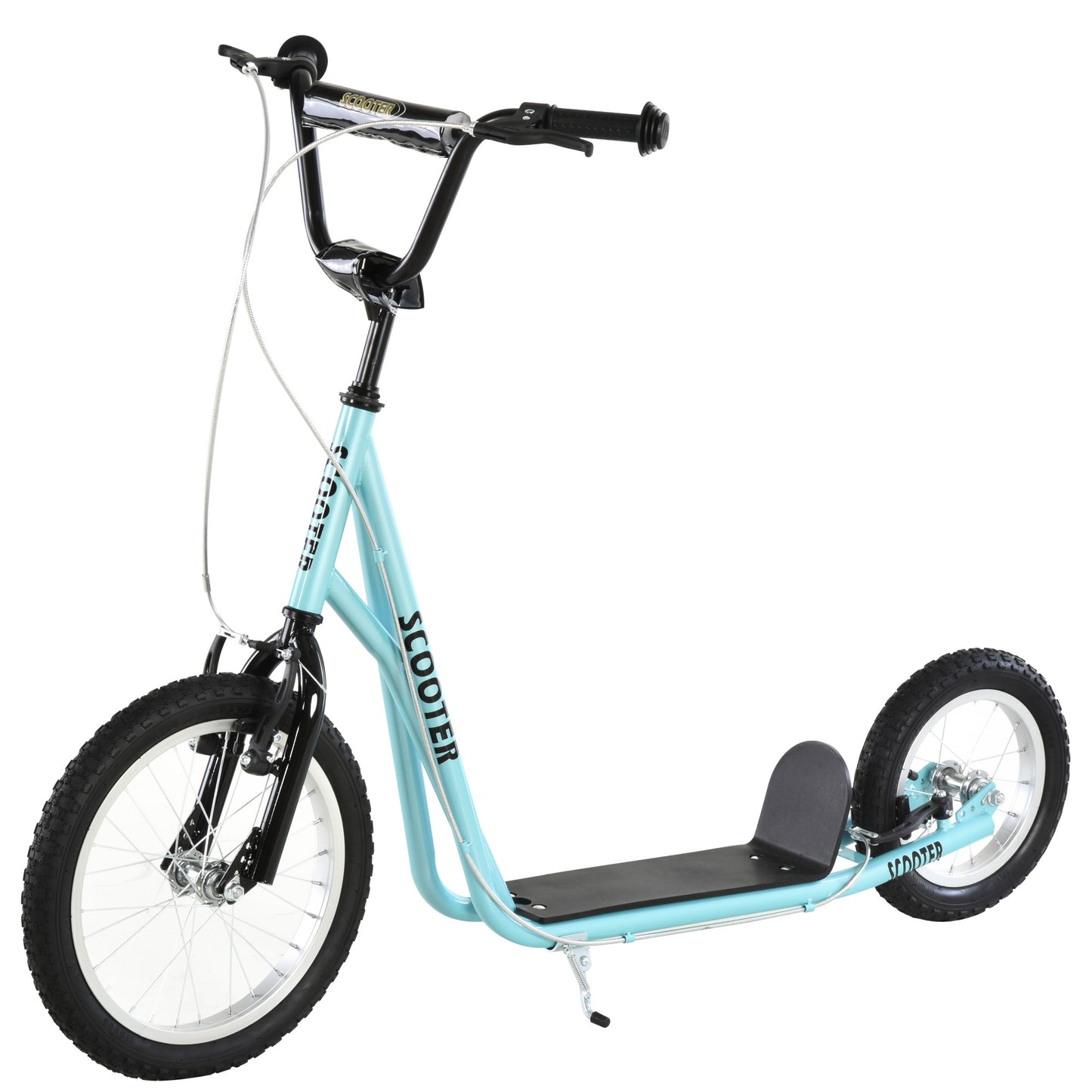 VarietyKart Youth Kick Scooter with Adjustable Handlebar and 16'' Inflatable Rubber Wheel for Kids and Teens 5+ Year Old