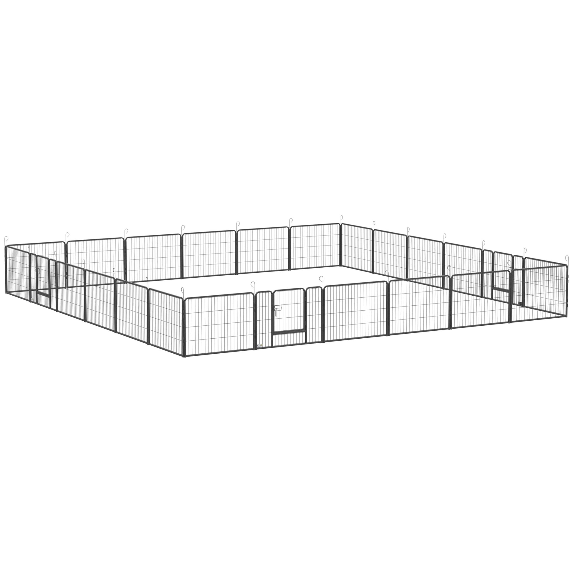 24 Panel 24" Height Heavy Duty Dog Playpen for Small Medium Dogs, Grey