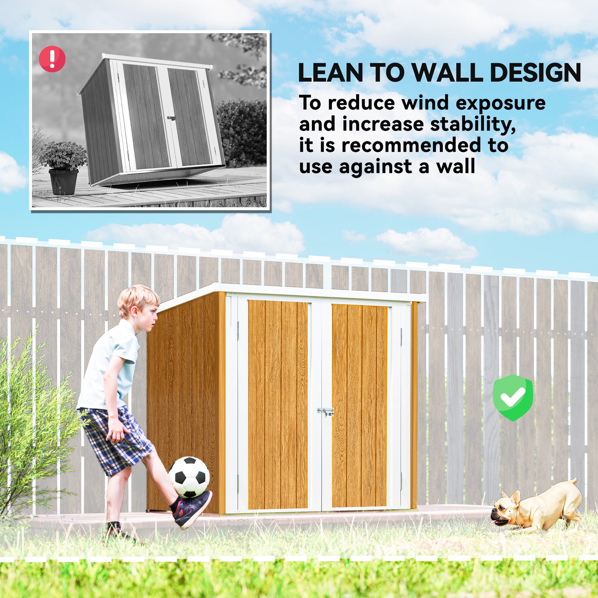 5' x 3' Metal Garden Storage Shed, Tool House with Double Doors for Backyard, Patio, Lawn