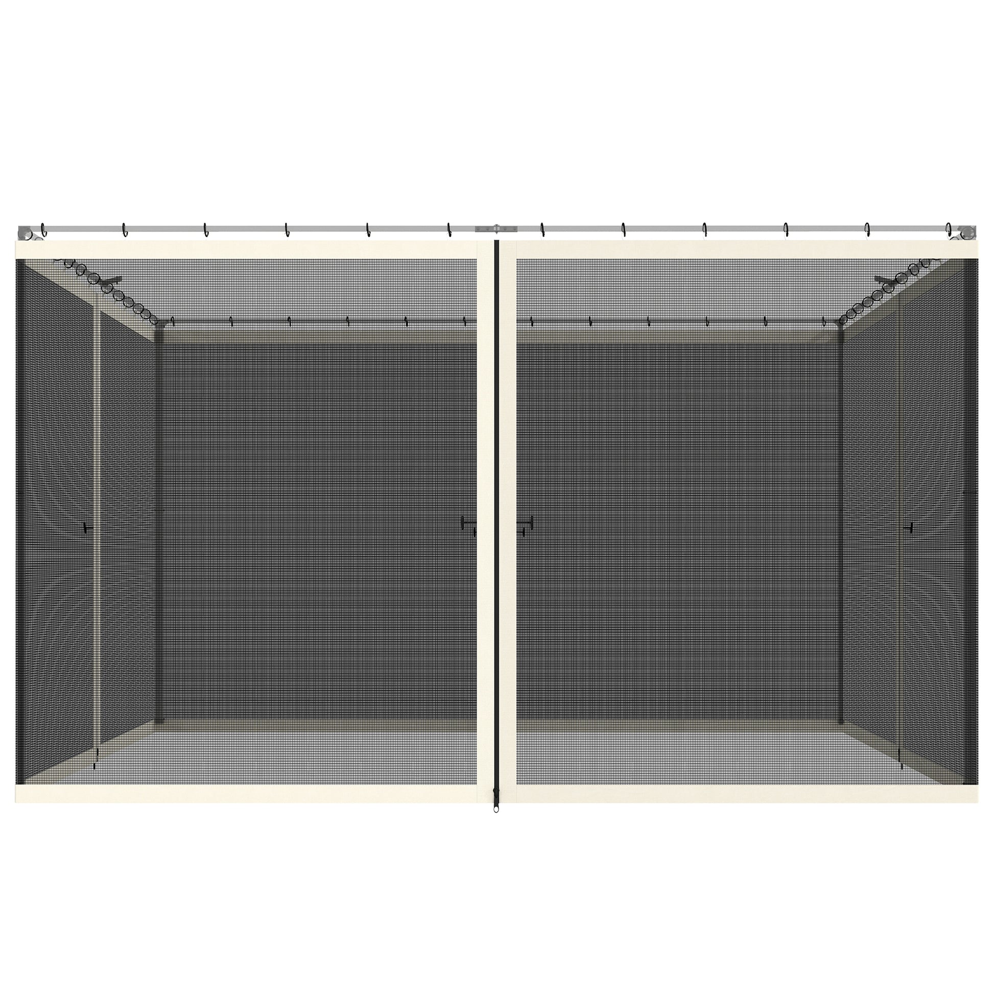 Replacement Mosquito Netting for Gazebo 10' x 12' Black Screen Walls for Canopy with Zippers, Cream White