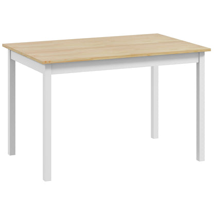 47" x 30" Dining Table, Farmhouse Dining Room Table with Pine Wood Frame, Space Saving Kitchen Table, Natural