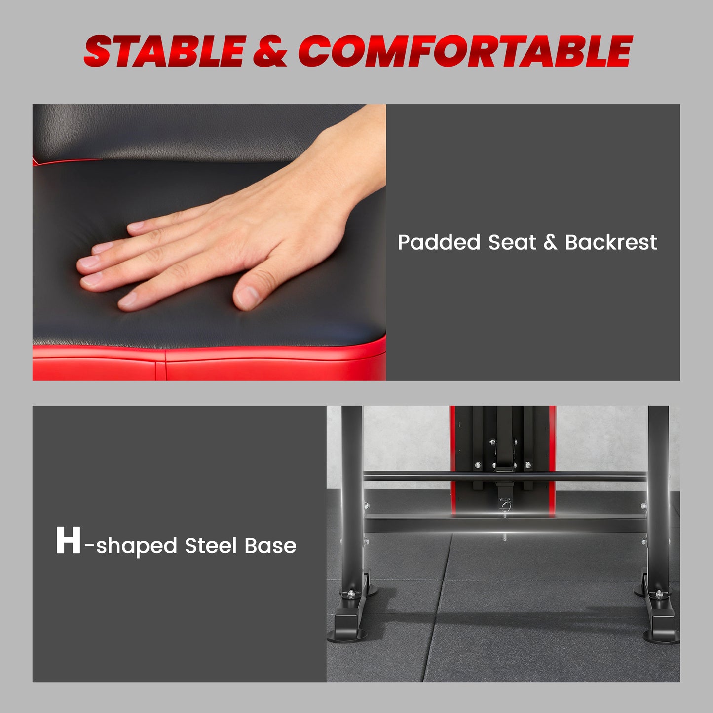Soozier Adjustable Weight Bench with Squat Rack, Incline Flat Bench Press with Barbell Rack for Home Gym, 660 lbs Capaci