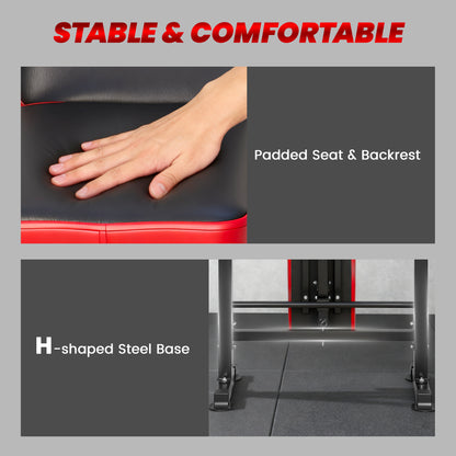 Soozier Adjustable Weight Bench with Squat Rack, Incline Flat Bench Press with Barbell Rack for Home Gym, 660 lbs Capaci