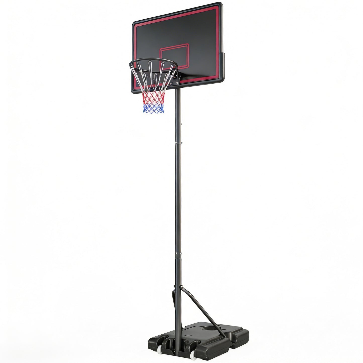 Soozier Portable Basketball Hoop Outdoor, 4.4-10ft Adjustable Height Basketball Goal with Wheels, Fillable Base