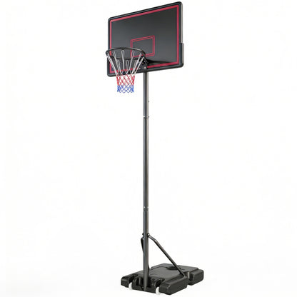 Soozier Portable Basketball Hoop Outdoor, 4.4-10ft Adjustable Height Basketball Goal with Wheels, Fillable Base
