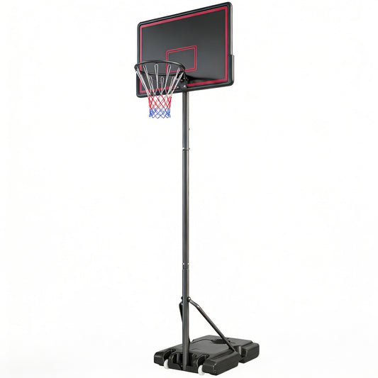 Soozier Portable Basketball Hoop Outdoor, 4.4-10ft Adjustable Height Basketball Goal with Wheels, Fillable Base