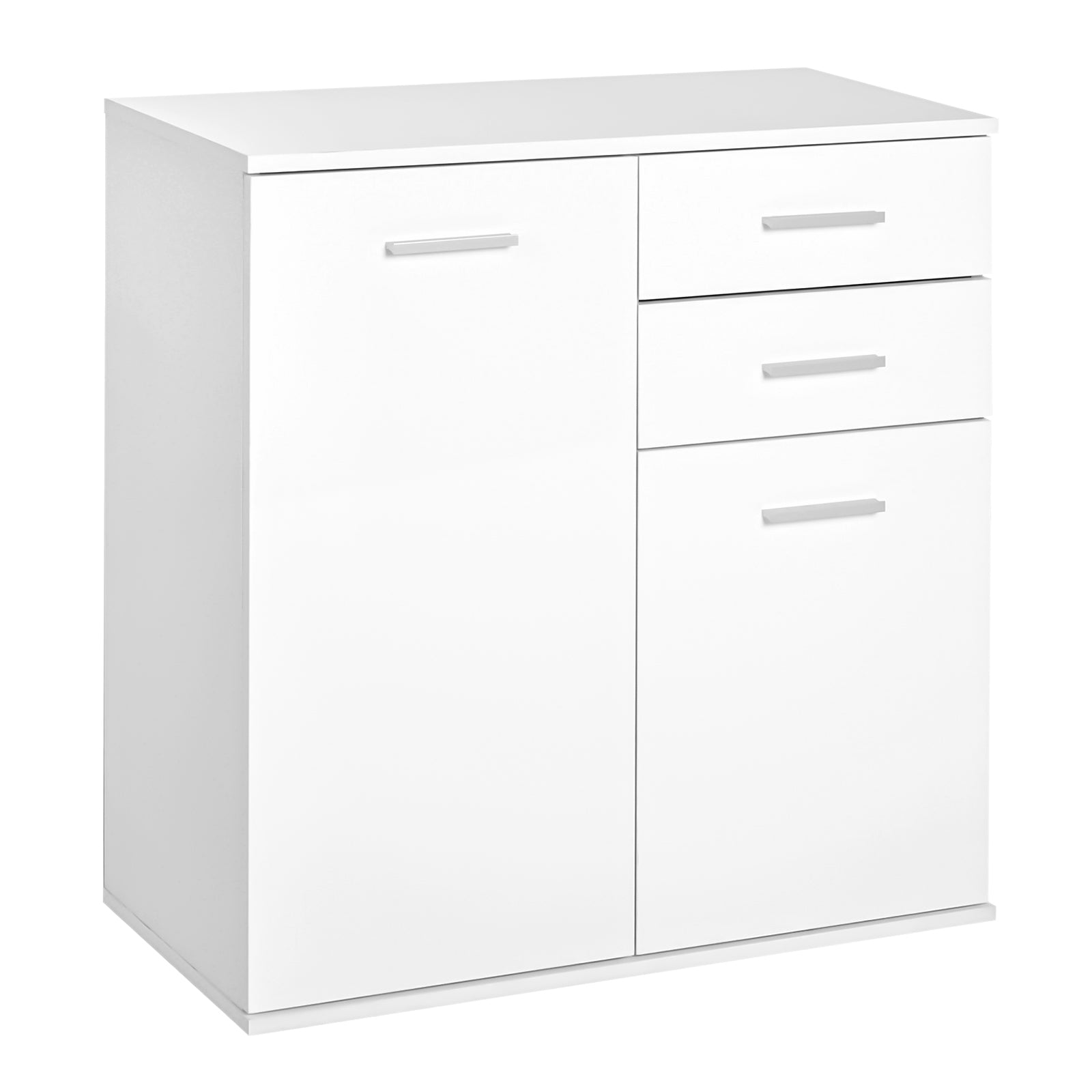 High Gloss Sideboard with 2 Drawers and 2 Doors, Buffet Cabinet with Adjustable Shelf, Coffee Bar Cabinet with Storage, 