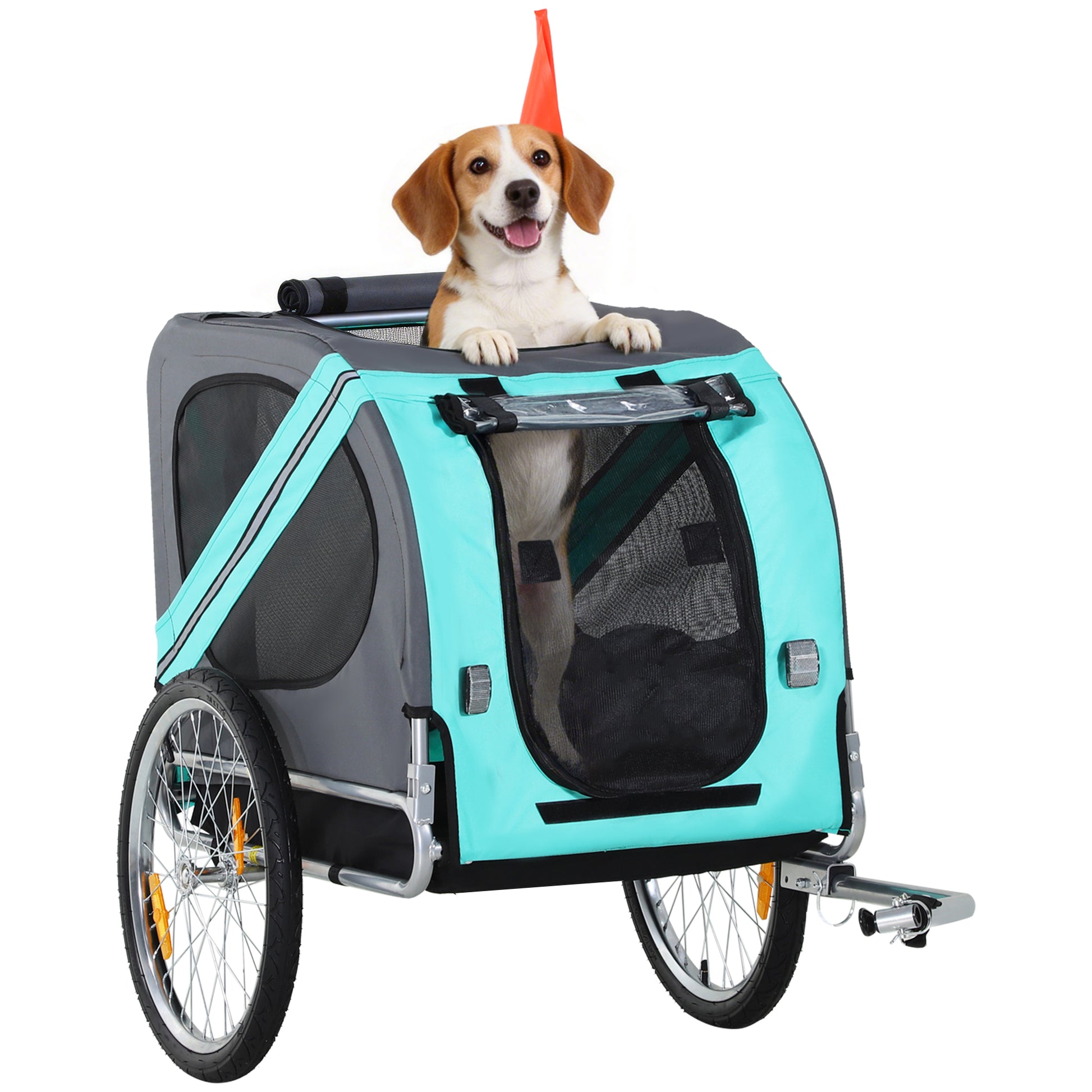 VarietyKart Dog Bike Trailer Pet Cart Bicycle Wagon Cargo Carrier Attachment for Travel with 3 Entrances Large Wheels fo