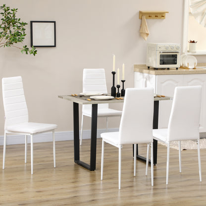 Modern Dining Chairs, Set of 4, High Back PU leather Upholstery and Metal Legs for the Living Room, Kitchen, Home Office