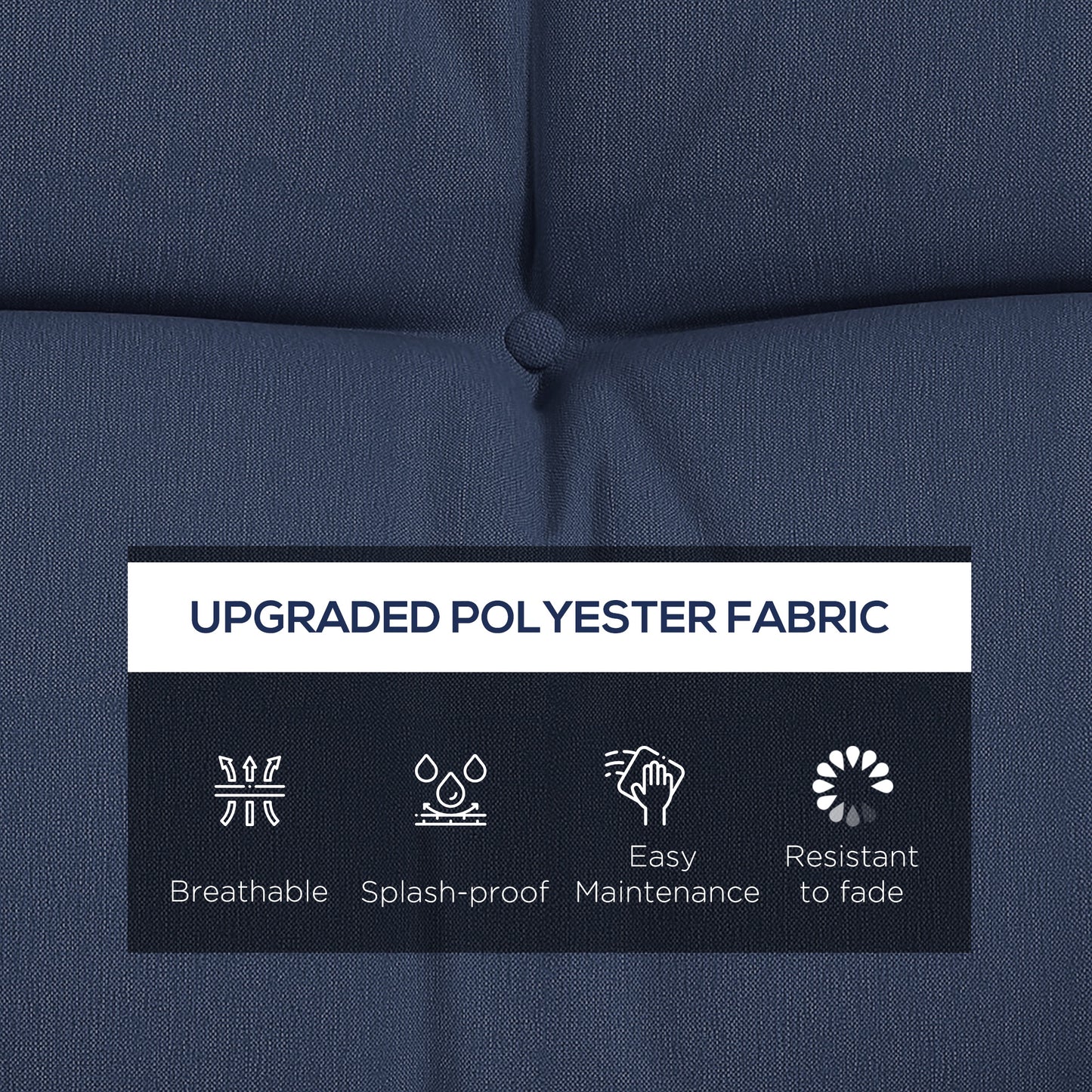 4-Piece Back and Seat Cushion Pillows Replacement and Pillows, Patio Chair Cushions Set with Ties, Navy Blue