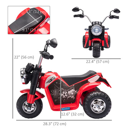 VarietyKart Kids Electric Motorcycle 6V Battery Powered Ride-On Dirt Bike 3-Wheels Motorbike with Horn Headlights Realis