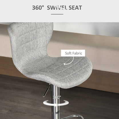 Set of 2 Counter Height Bar Stools Swivel Stool Height Adjustable Bar Chairs with Footrest for Kitchen Dining Home Pub, 