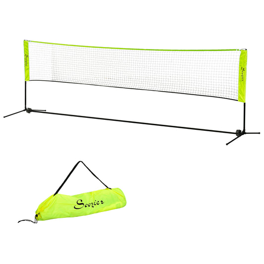 Soozier 14ft Badminton Net, Height Adjustable Outdoor Sports Net with Carry Bag, for Tennis, Pickleball and Volleyball, 