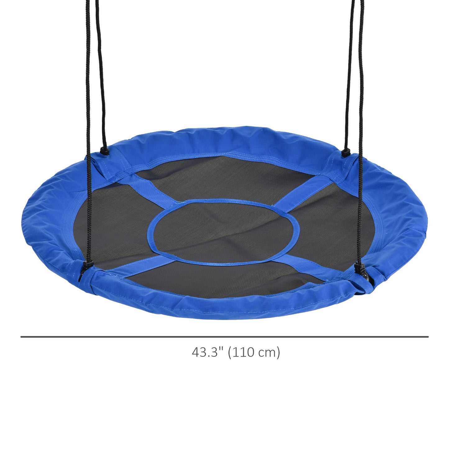 43.25" Saucer Swing, Nest Web Rope Seat with Adjustable Hanging Ropes, for Indoor Outdoor Children 3-12 Years Old, Blue