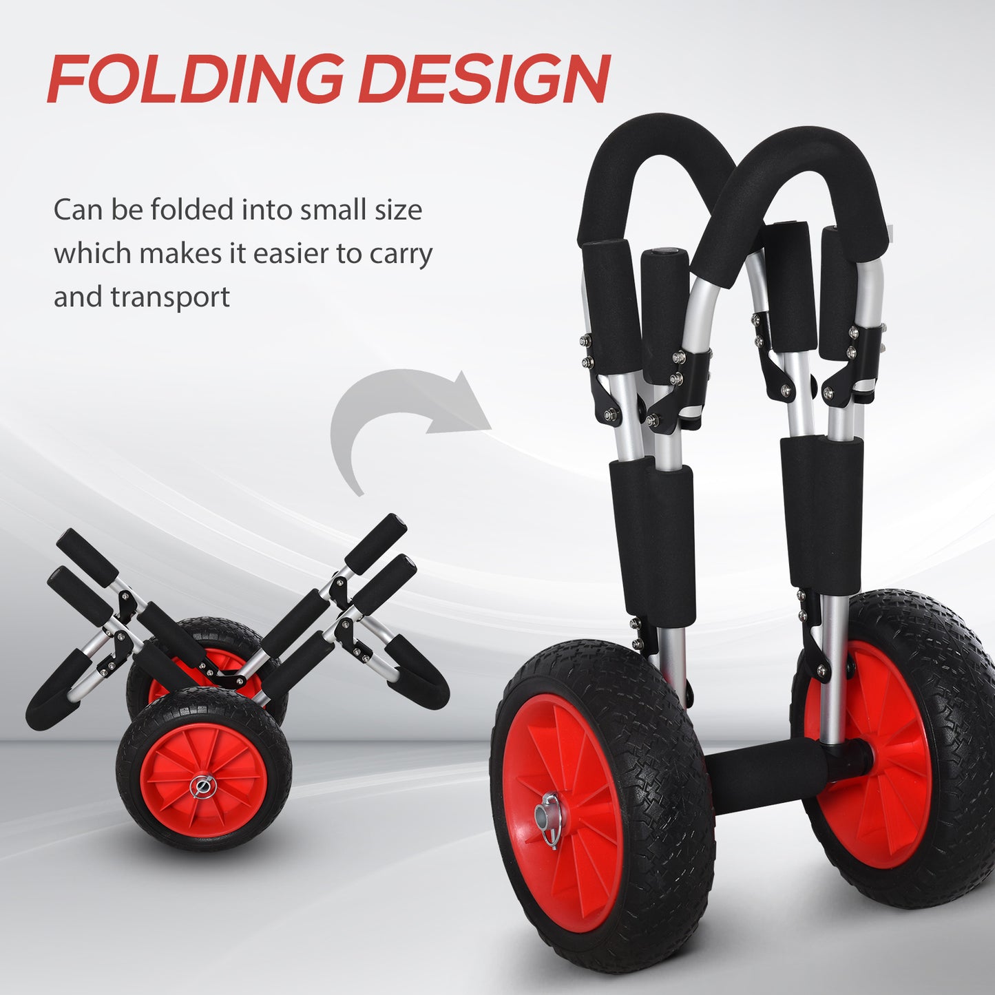 Stand-Up Paddleboard Dolly, Aluminum Surfboard Trolley, Foldable Rolling Cart for SUPs Boat Canoe Carrier Float Mat, Jon