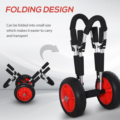 Stand-Up Paddleboard Dolly, Aluminum Surfboard Trolley, Foldable Rolling Cart for SUPs Boat Canoe Carrier Float Mat, Jon