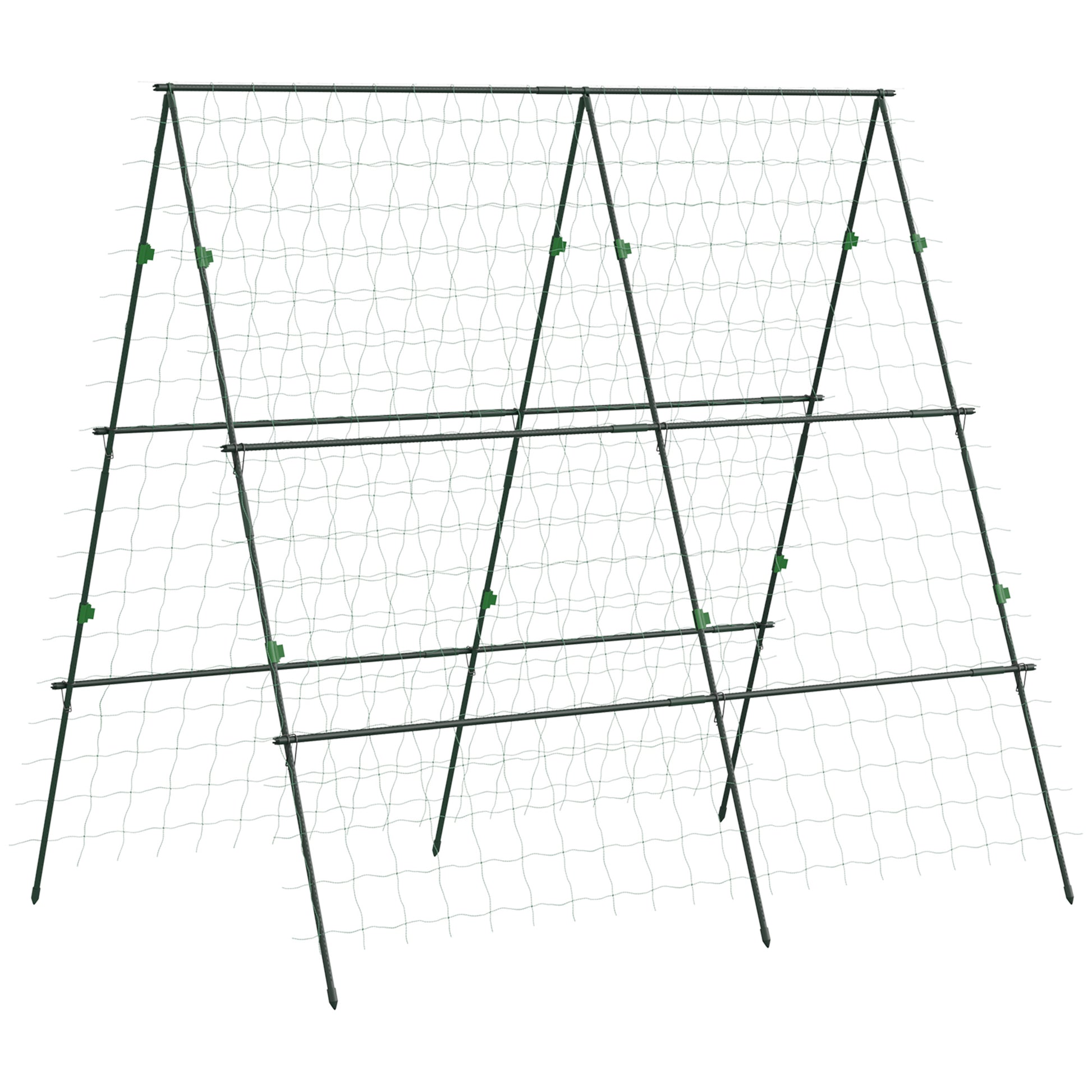 71" x 71" Metal Cucumber Trellis with Netting for Climbing Plants Vegetables, A Frame Tomato Plant Support Tomato Trelli