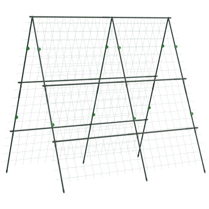 71" x 71" Metal Cucumber Trellis with Netting for Climbing Plants Vegetables, A Frame Tomato Plant Support Tomato Trelli