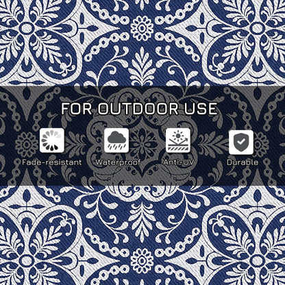 Portable Outdoor Rug with Carry Bag, 9' x 18' Reversible Mat, Waterproof Plastic Straw RV Rug for Backyard, Deck, Picnic