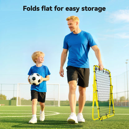 Volleyball Rebounder Net Football Training Aid Kickback Target Play Yellow