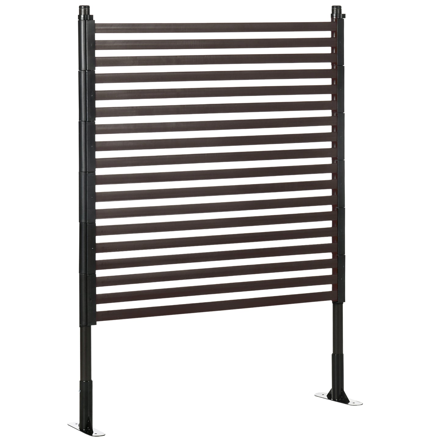 4 FT Outdoor Privacy Screen with 2 Standing Ways for Hard & Soft Ground, Decorative Outdoor Divider, Metal Animal Barrie