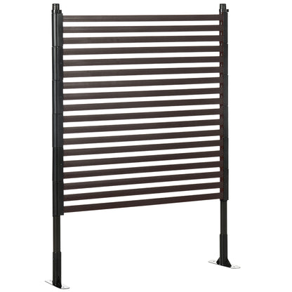 4 FT Outdoor Privacy Screen with 2 Standing Ways for Hard & Soft Ground, Decorative Outdoor Divider, Metal Animal Barrie