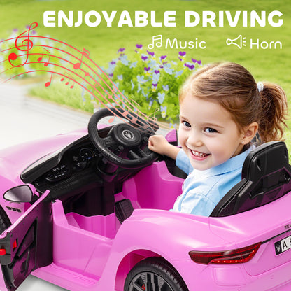 Qaba 12V Maserati Gran Turismo Licensed Kids Electric Car w/ Remote Control, Soft Start, LED Lights, Music, Horn, MP3, P