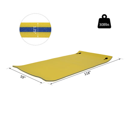 10' x 5' Roll-Up Pool Float Pad for Lakes, Oceans, & Pools, Water Mat for Playing, Relaxing & Recreation, Yellow