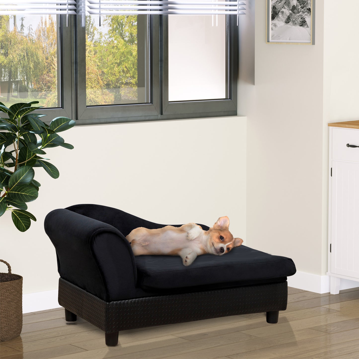 Pet Sofa Dog Couch Chaise Lounge Pet Bed with Storage Function Small Sized Dog Various Cat Sponge Cushioned Bed Lounge, 