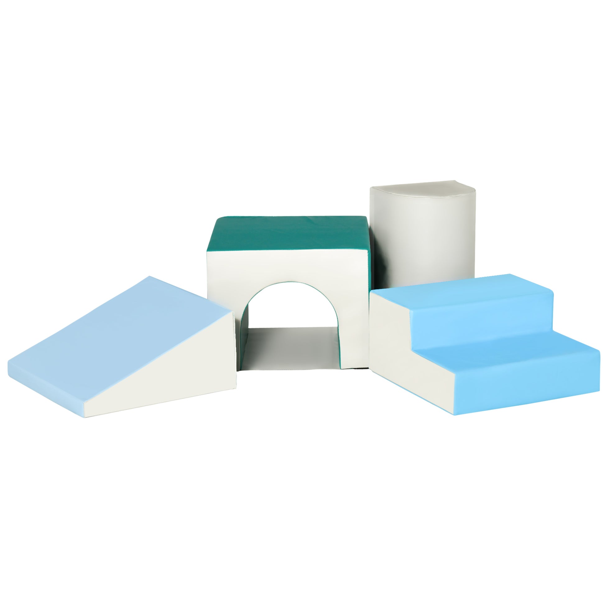 Qaba Foam Climbing Blocks for Toddlers, Kids Modular Play Set for Baby Children, Soft Play Equipment for Crawling Slidin