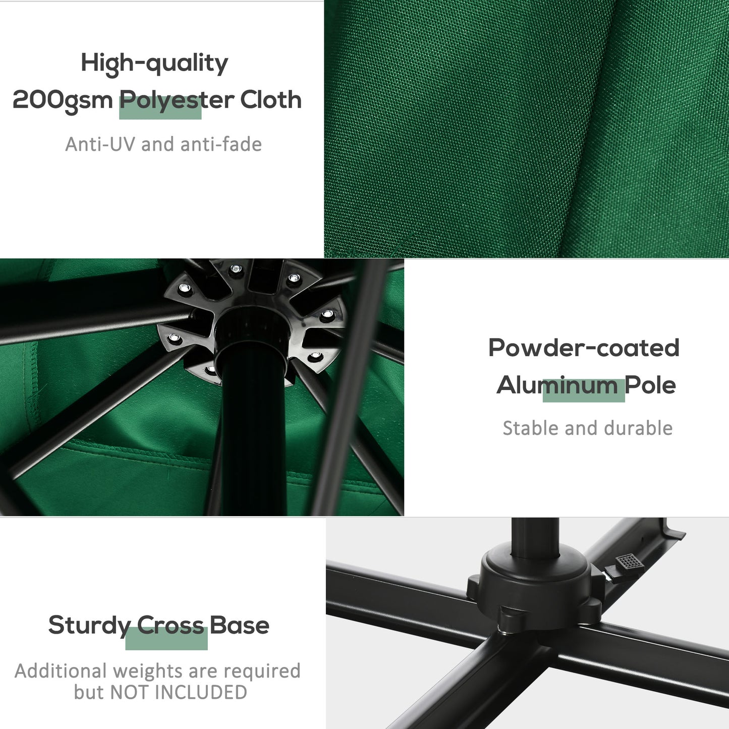 8' x 8' Square Cantilever Umbrella with 360° Rotation, Aluminum Outdoor Cantilever Market Parasol with Crank & Tilt, Gar