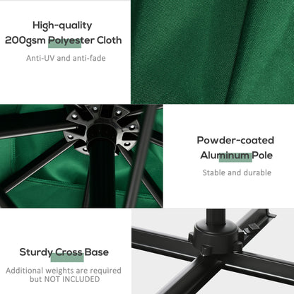 8' x 8' Square Cantilever Umbrella with 360° Rotation, Aluminum Outdoor Cantilever Market Parasol with Crank & Tilt, Gar