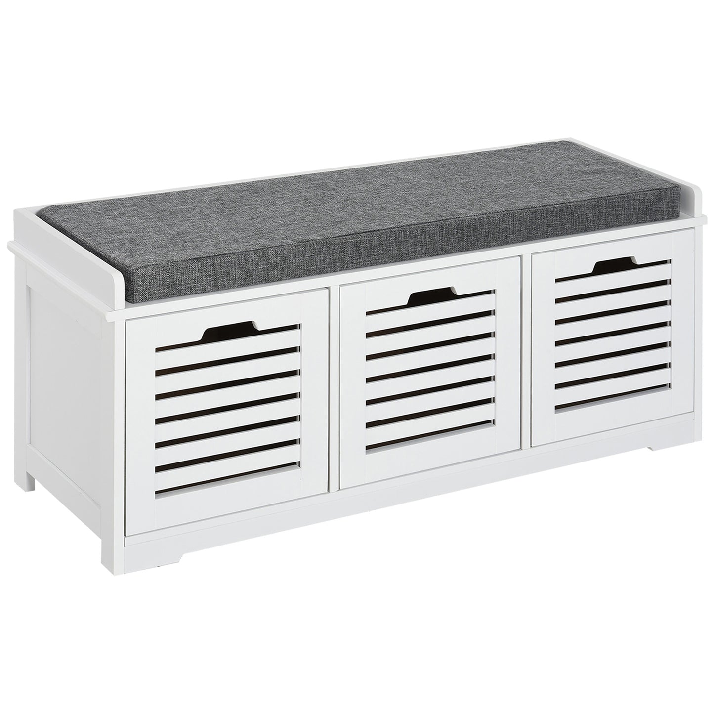 Upholstered Shoe Cabinet Storage Bench with Padded Cushion, with 3 drawer Enough Storage Space Bench Stool for Living Ro