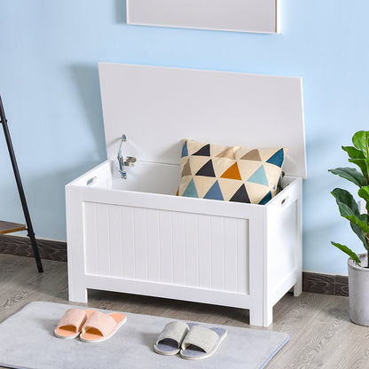 Large Storage Box Storage Trunk Cabinet Container with Lid and 2 Safety Hinges, White