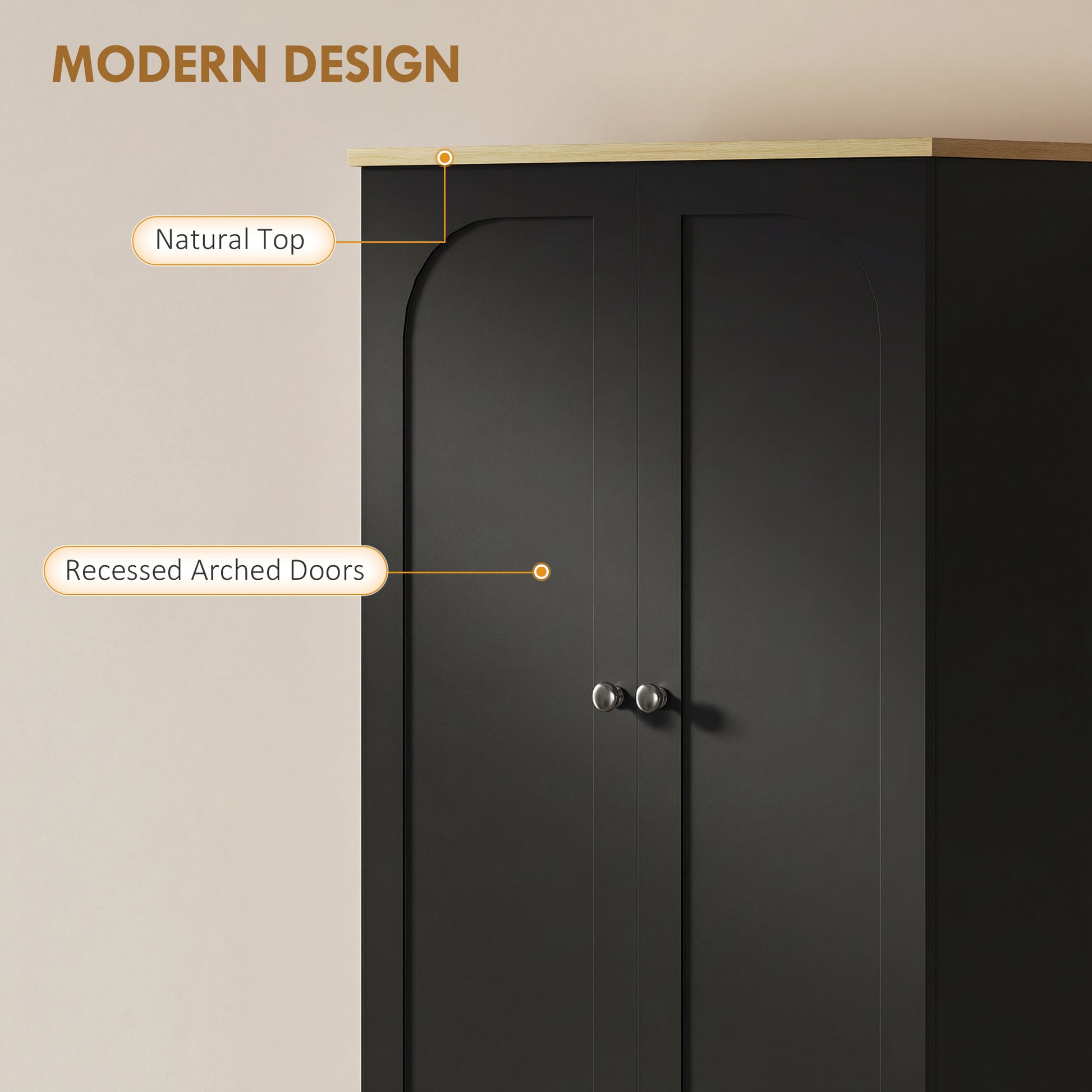72" Tall Pantry Cabinet, Kitchen Pantry Cabinet with Adjustable Shelves, Storage Cabinet with 4 Doors, Black