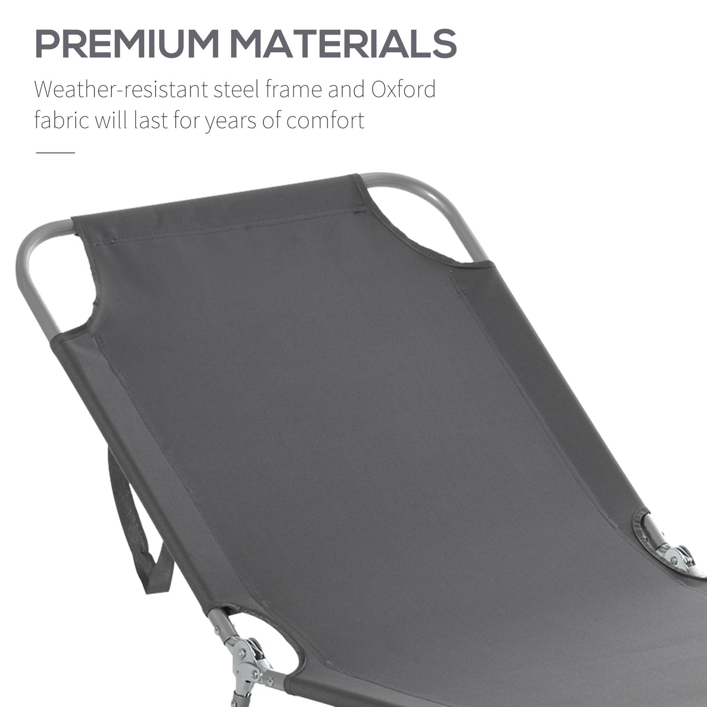 Folding Outdoor Lounge Chair, Portable Reclining Beach Lounger with Breathable Mesh Fabric, Sun Lounge Bed Camping Cot f